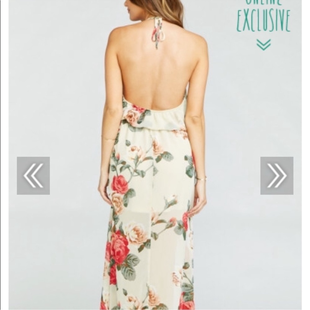 Show Me Your MuMu Floral Halter Maxi Dress Small - Picture 3 of 8